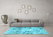 Machine Washable Abstract Light Blue Modern Rug in a Living Room, wshabs1781lblu