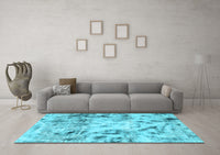 Machine Washable Abstract Light Blue Modern Rug, wshabs1781lblu