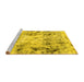 Sideview of Machine Washable Abstract Yellow Modern Rug, wshabs1781yw