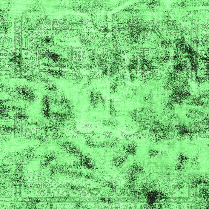 Square Machine Washable Abstract Emerald Green Modern Area Rugs, wshabs1781emgrn