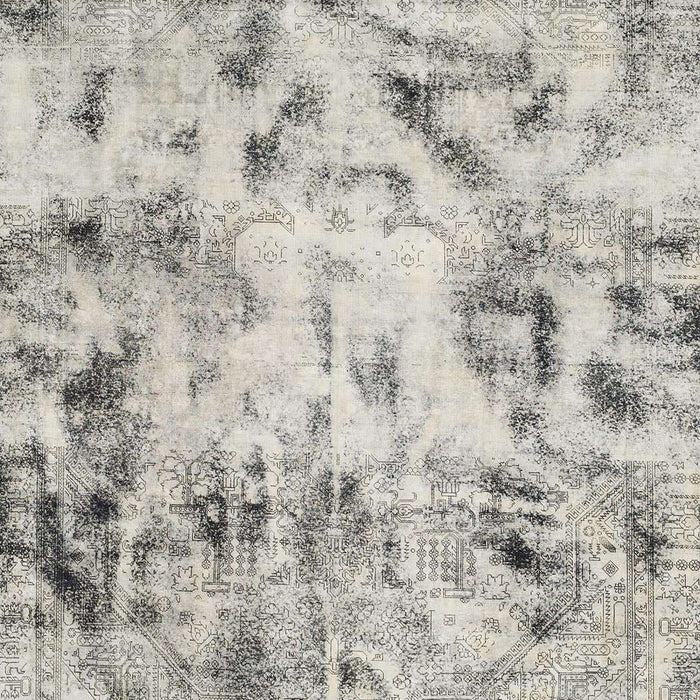 Machine Washable Abstract Grey Gray Rug, wshabs1781