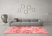 Machine Washable Abstract Red Modern Rug, wshabs1781red