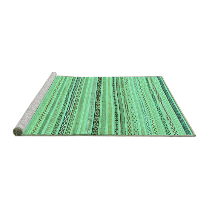 Sideview of Machine Washable Solid Turquoise Modern Area Rugs, wshabs1782turq