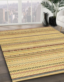 Abstract Cinnamon Brown Solid Rug in Family Room, abs1782