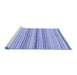 Sideview of Machine Washable Solid Blue Modern Rug, wshabs1782blu