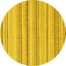 Round Solid Yellow Modern Rug, abs1782yw