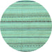 Round Solid Light Blue Modern Rug, abs1782lblu