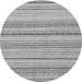 Round Machine Washable Solid Gray Modern Rug, wshabs1782gry