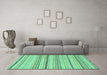 Machine Washable Solid Turquoise Modern Area Rugs in a Living Room,, wshabs1782turq