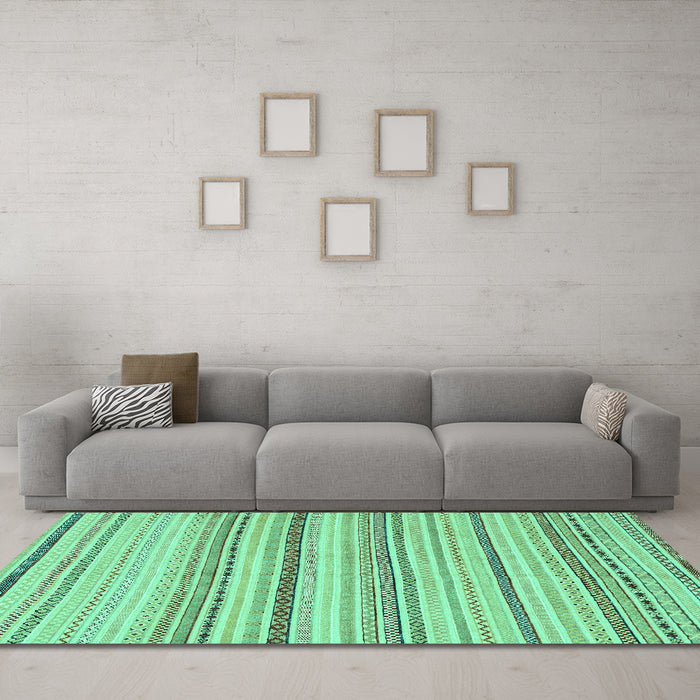 Machine Washable Solid Turquoise Modern Area Rugs in a Living Room,, wshabs1782turq