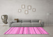 Machine Washable Solid Pink Modern Rug in a Living Room, wshabs1782pnk