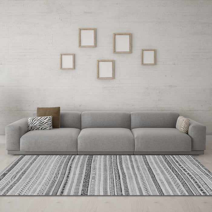 Machine Washable Solid Gray Modern Rug in a Living Room,, wshabs1782gry