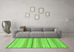 Machine Washable Solid Green Modern Area Rugs in a Living Room,, wshabs1782grn