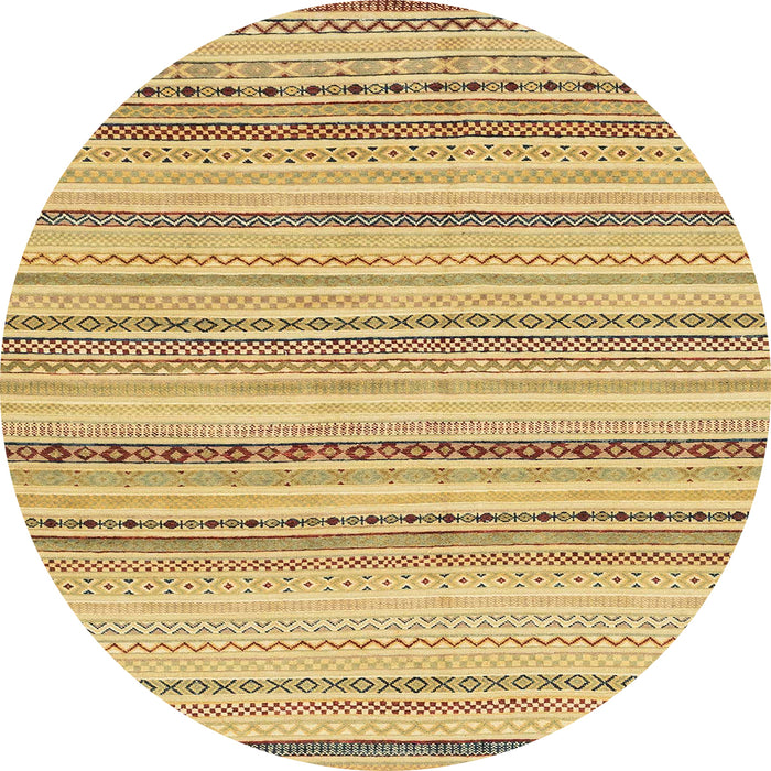 Round Machine Washable Abstract Cinnamon Brown Rug, wshabs1782