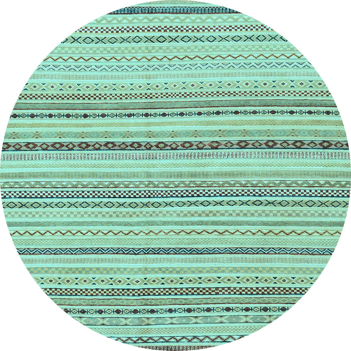 Round Machine Washable Solid Light Blue Modern Rug, wshabs1782lblu