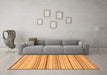 Machine Washable Solid Orange Modern Area Rugs in a Living Room, wshabs1782org