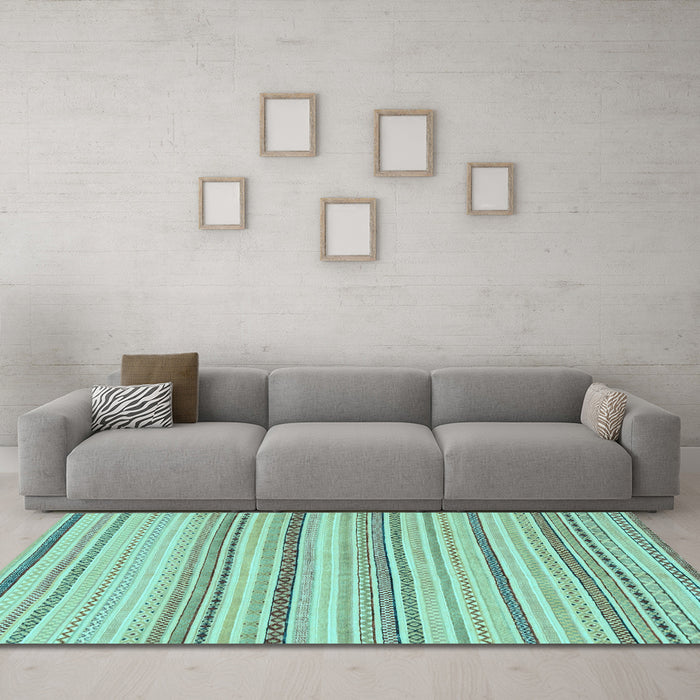 Machine Washable Solid Light Blue Modern Rug in a Living Room, wshabs1782lblu