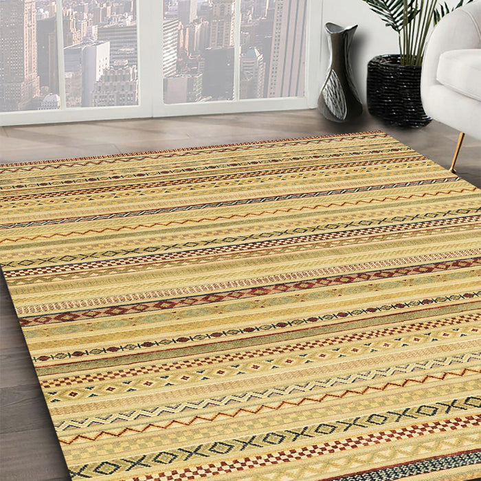 Machine Washable Abstract Cinnamon Brown Rug in a Family Room, wshabs1782