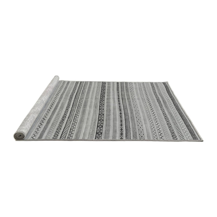 Sideview of Machine Washable Solid Gray Modern Rug, wshabs1782gry