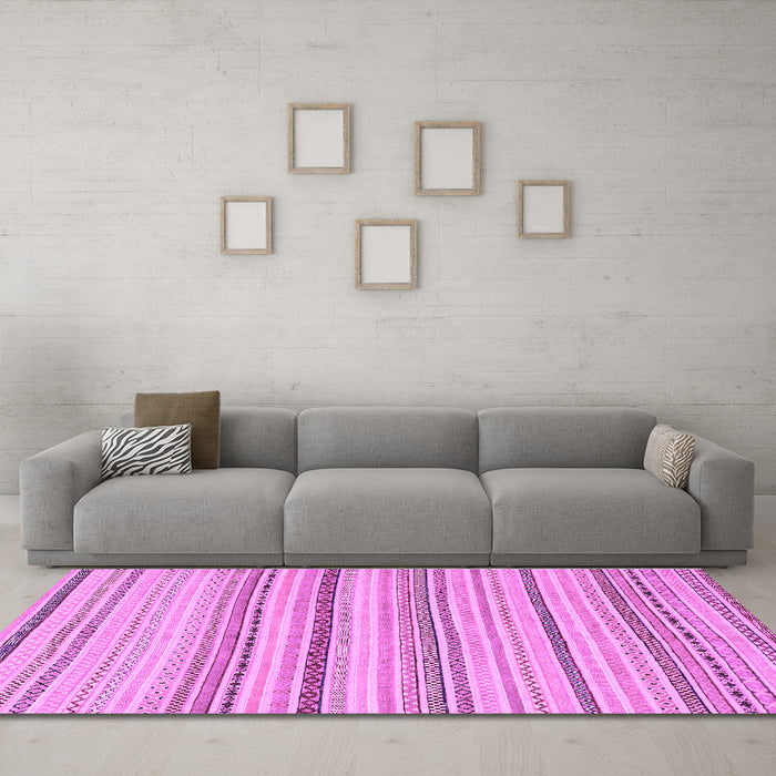 Machine Washable Solid Purple Modern Area Rugs in a Living Room, wshabs1782pur