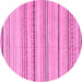 Round Solid Pink Modern Rug, abs1782pnk