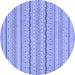 Round Solid Blue Modern Rug, abs1783blu