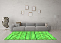 Machine Washable Solid Green Modern Rug, wshabs1783grn