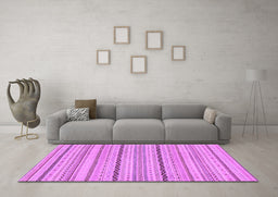 Machine Washable Solid Purple Modern Area Rugs in a Living Room, wshabs1783pur