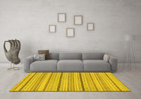 Machine Washable Solid Yellow Modern Rug, wshabs1783yw