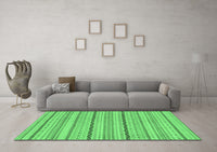 Machine Washable Solid Emerald Green Modern Rug, wshabs1783emgrn