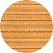 Round Solid Orange Modern Rug, abs1783org