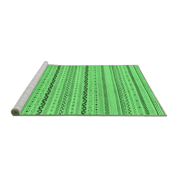 Sideview of Machine Washable Solid Emerald Green Modern Area Rugs, wshabs1783emgrn