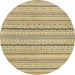 Round Abstract Yellow Solid Rug, abs1783