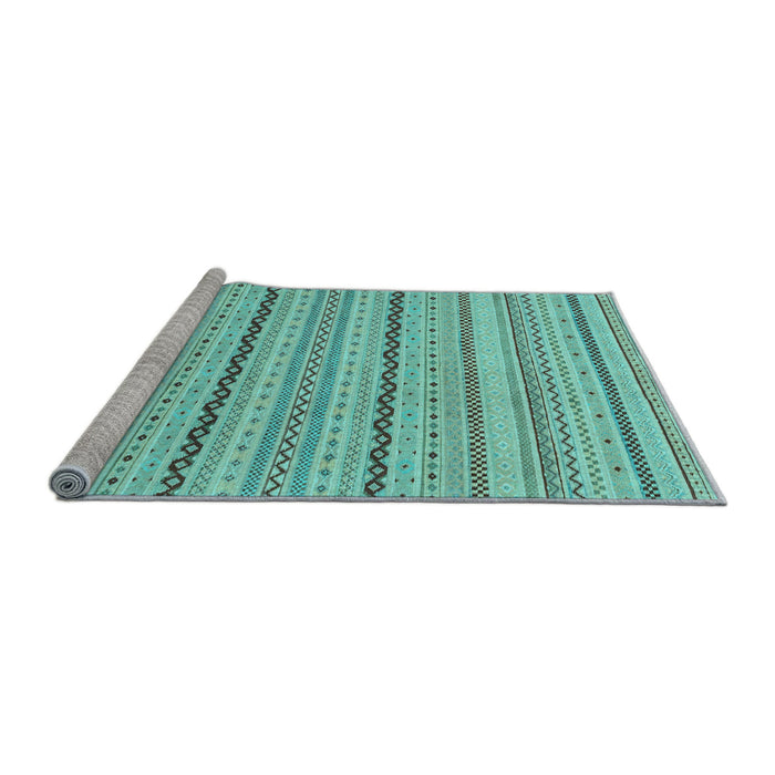 Sideview of Machine Washable Solid Light Blue Modern Rug, wshabs1783lblu