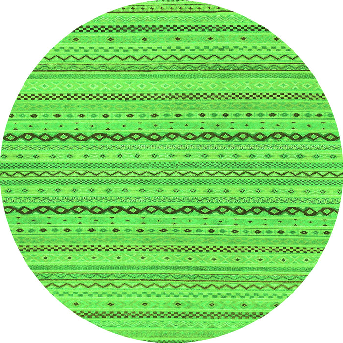 Round Solid Green Modern Rug, abs1783grn