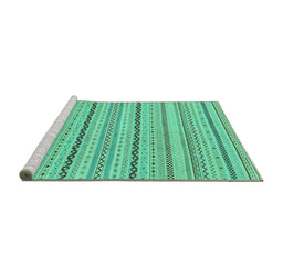 Sideview of Machine Washable Solid Turquoise Modern Area Rugs, wshabs1783turq