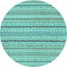 Round Machine Washable Solid Light Blue Modern Rug, wshabs1783lblu