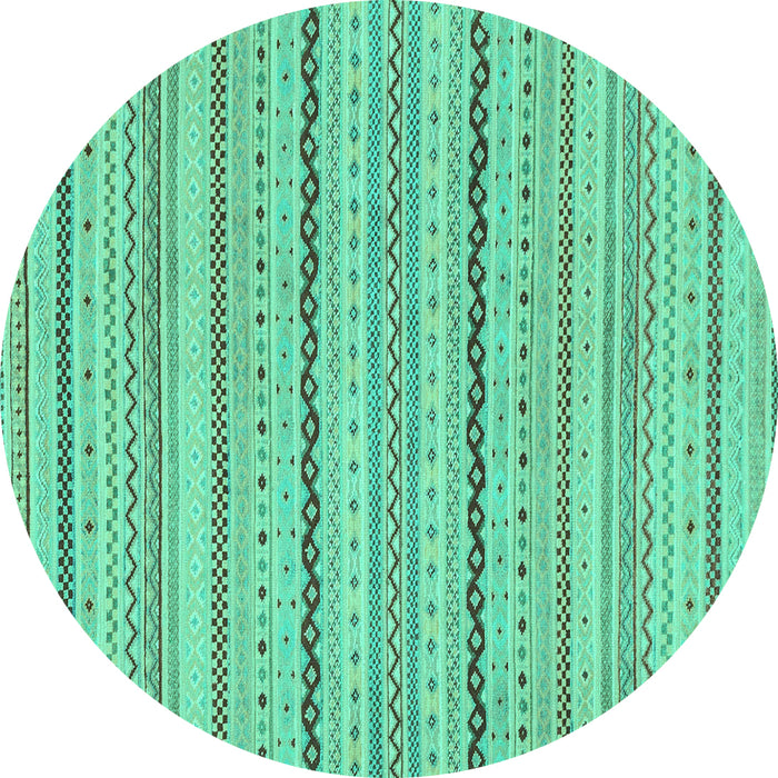 Round Solid Turquoise Modern Rug, abs1783turq