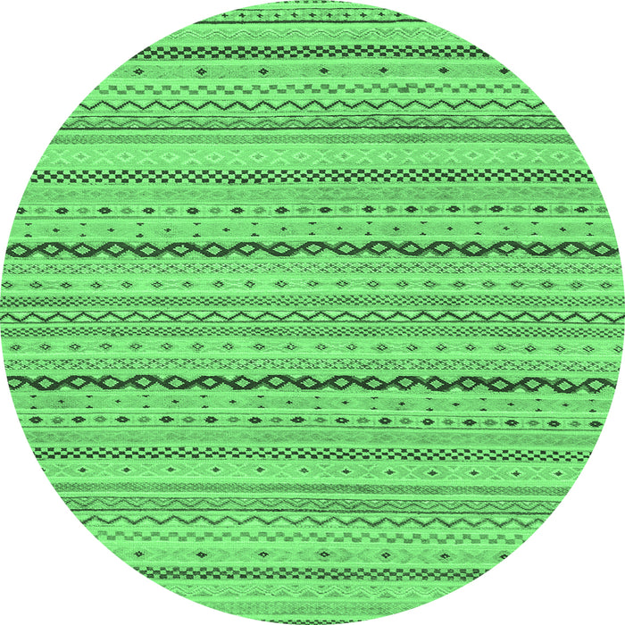 Round Solid Emerald Green Modern Rug, abs1783emgrn