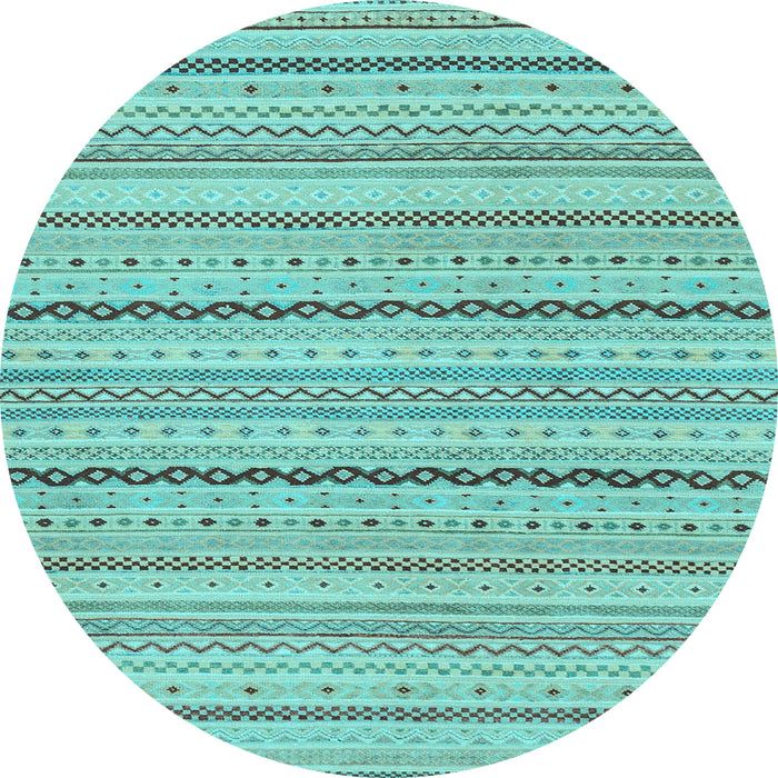 Round Solid Light Blue Modern Rug, abs1783lblu