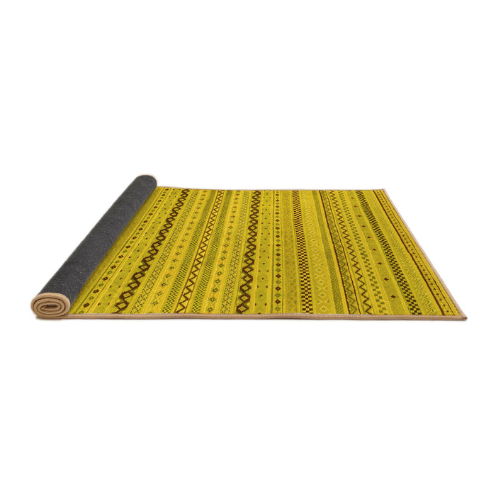 Sideview of Solid Yellow Modern Rug, abs1783yw