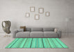 Machine Washable Solid Turquoise Modern Area Rugs in a Living Room,, wshabs1783turq