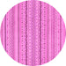 Round Solid Pink Modern Rug, abs1783pnk