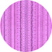 Round Solid Purple Modern Rug, abs1783pur