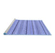 Sideview of Machine Washable Solid Blue Modern Rug, wshabs1783blu