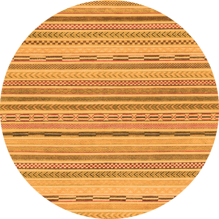 Round Solid Orange Modern Rug, abs1784org