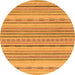 Round Solid Orange Modern Rug, abs1784org