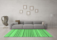 Machine Washable Solid Emerald Green Modern Rug, wshabs1784emgrn