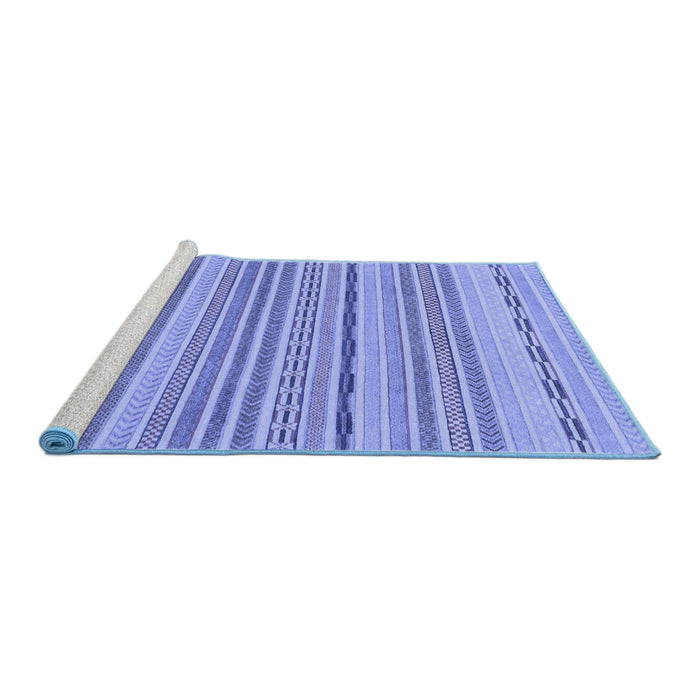 Sideview of Machine Washable Solid Blue Modern Rug, wshabs1784blu