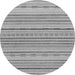 Round Solid Gray Modern Rug, abs1784gry